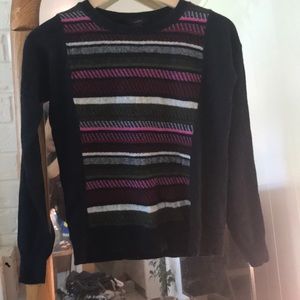 Textured-stripe sweater in navy
